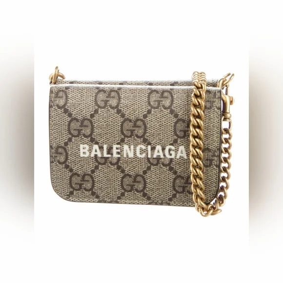 GUCCI X BALENCIAGA GG WEB SUPREME HACKER PROJECT WALLET ON CHAIN WOC - Picture 2 of 12